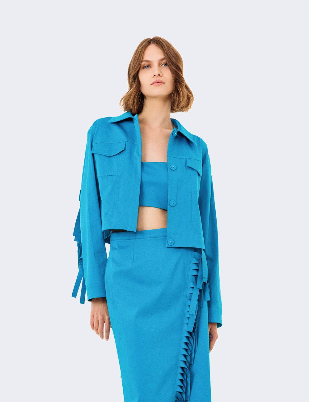 Jijil Giacca crop con frange