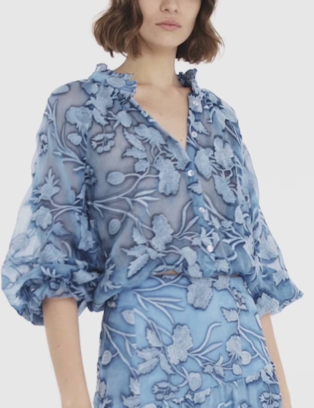Jijil Camicia crop ricamata Soddisfazione Garantita