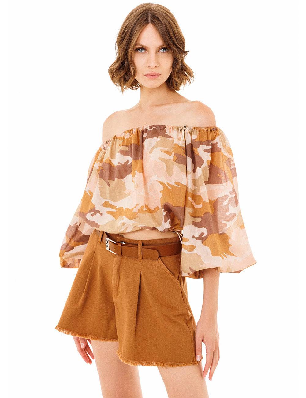 Jijil Shorts in cotone con bordo sfrangiato