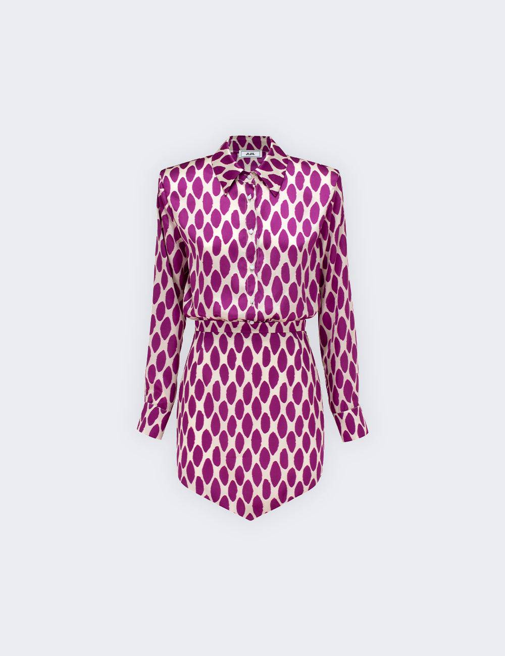 Jijil Abito a maniche lunghe con collo a camicia Vendita Calda