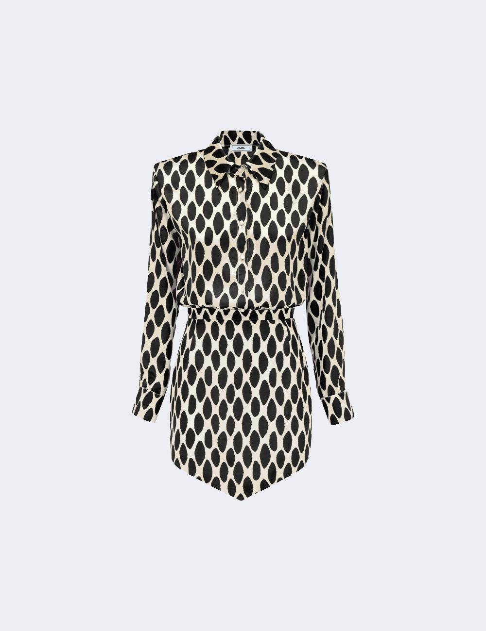 Jijil Abito a maniche lunghe con collo a camicia Vendita Calda