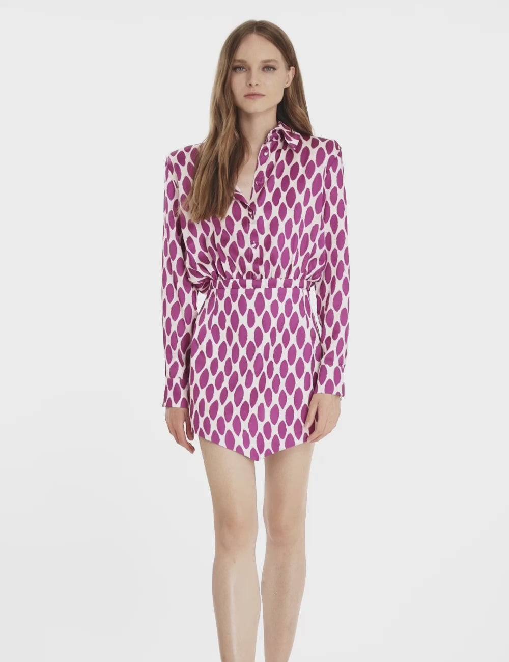 Jijil Abito a maniche lunghe con collo a camicia Vendita Calda