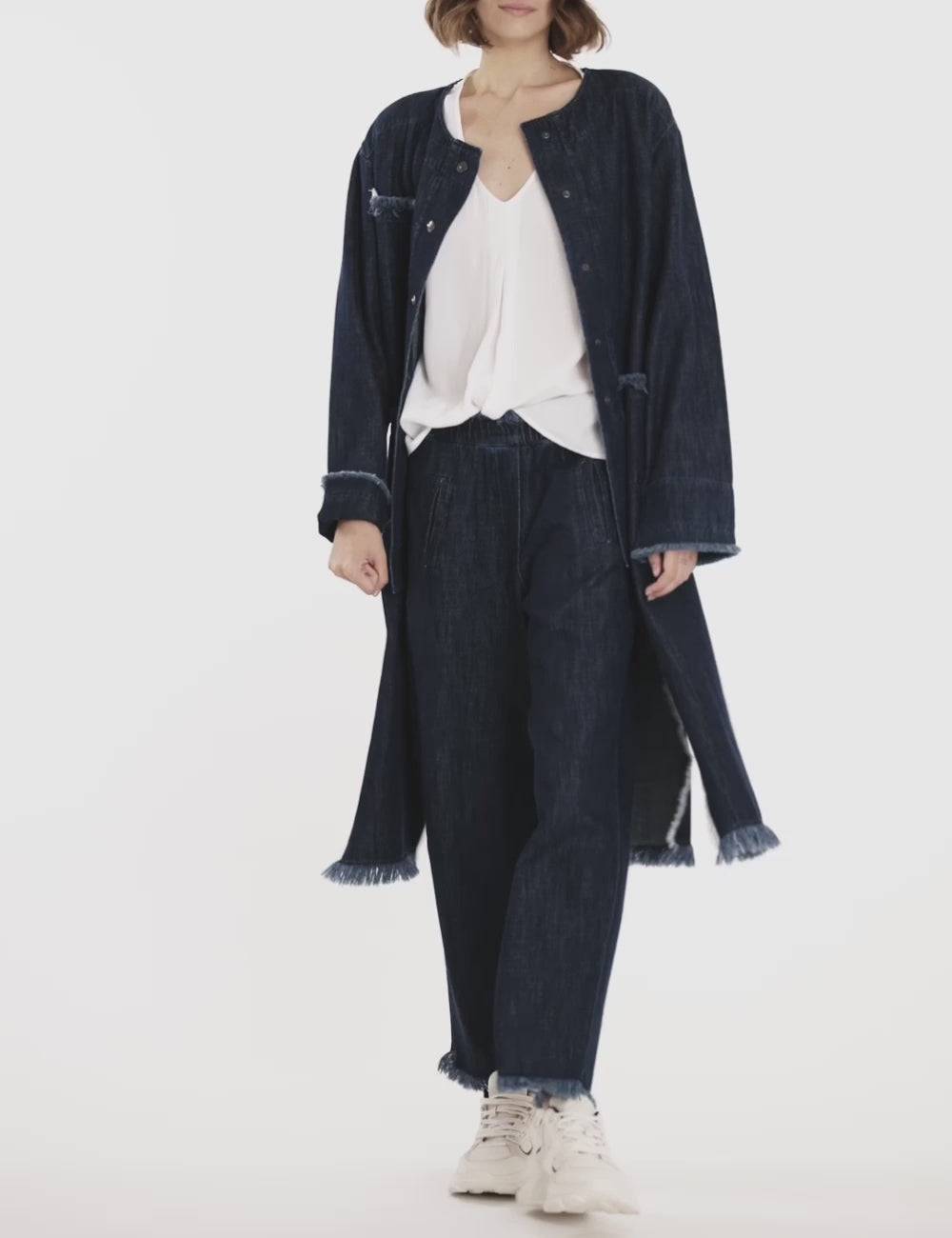 Jijil Spolverino in denim Vendita Economica