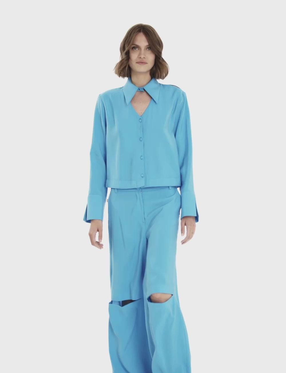 Jijil Blusa con scollo fronte retro Nuovo