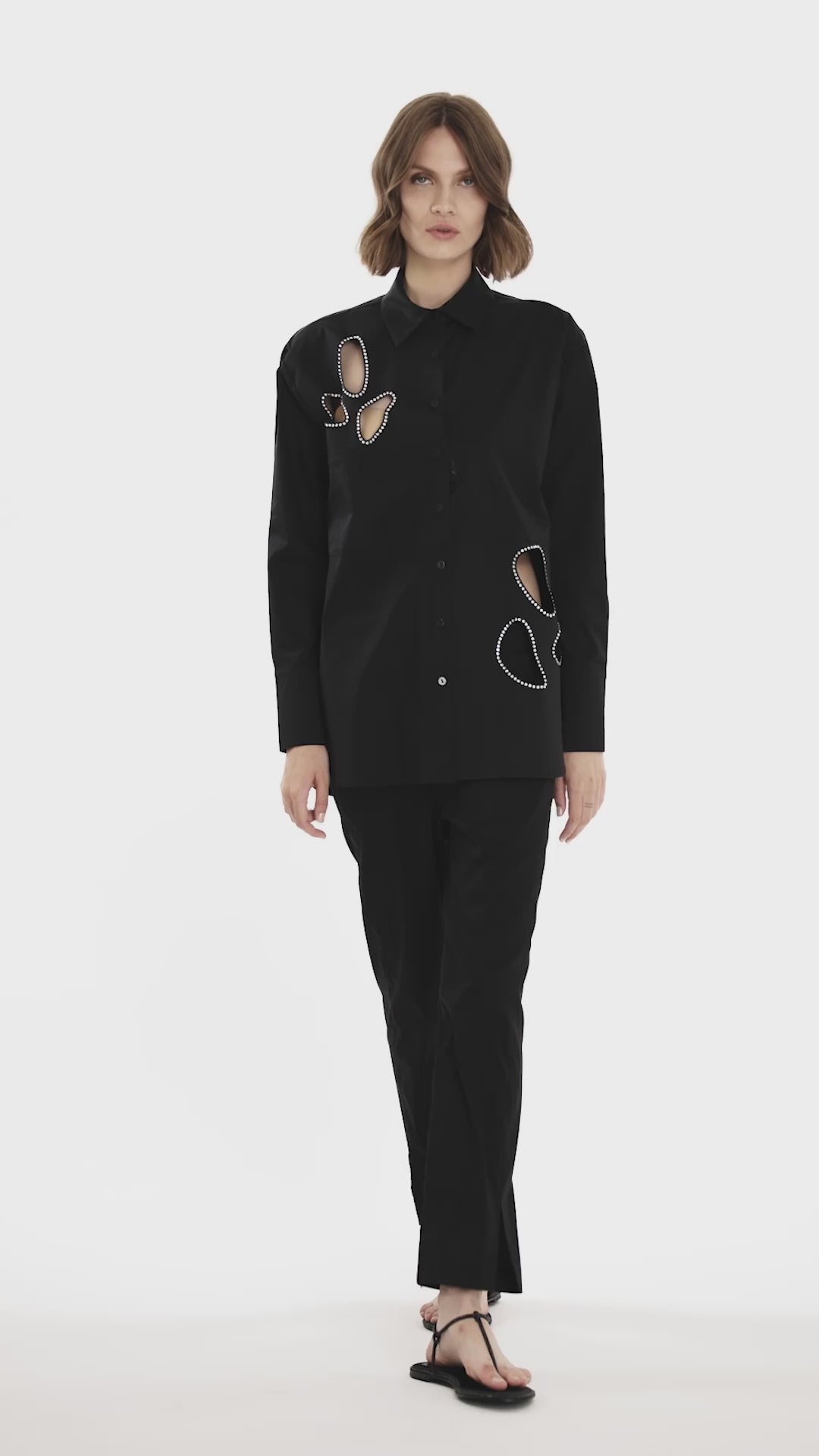 Jijil Camicia in misto cotone con inserti Qualità