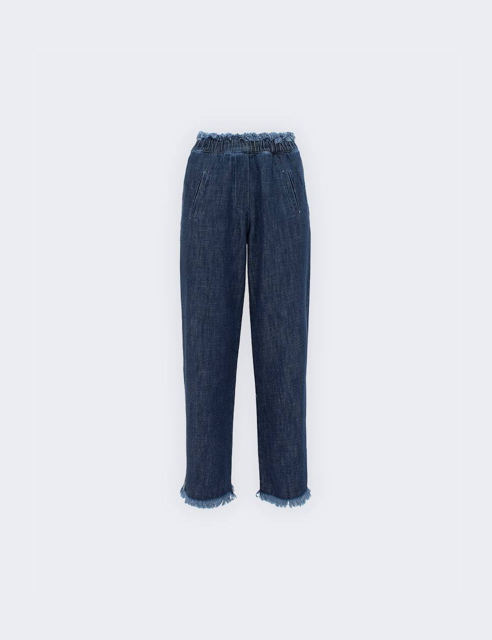 Jijil Pantalone in denim con fondo sfrangiato Acquista Ora