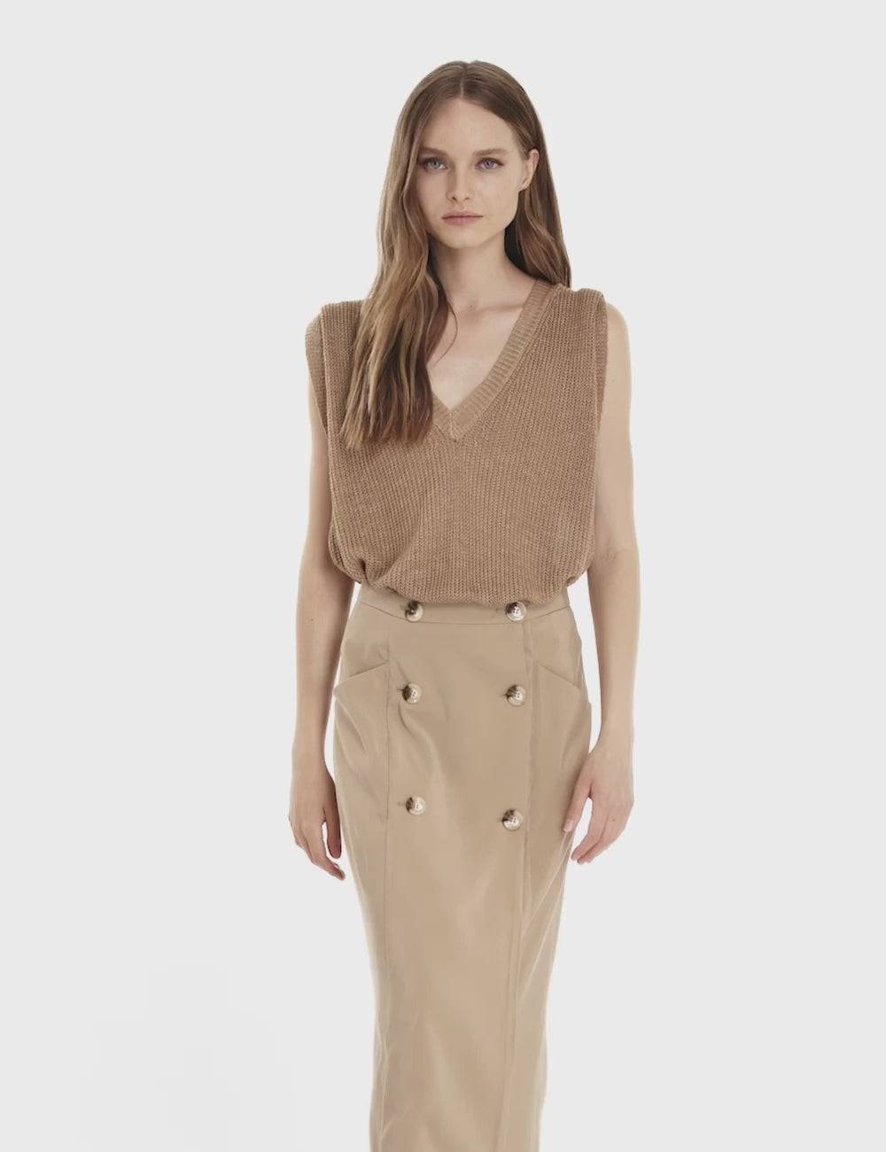 Jijil Maglia smanicata con scollo a V Shopping Online