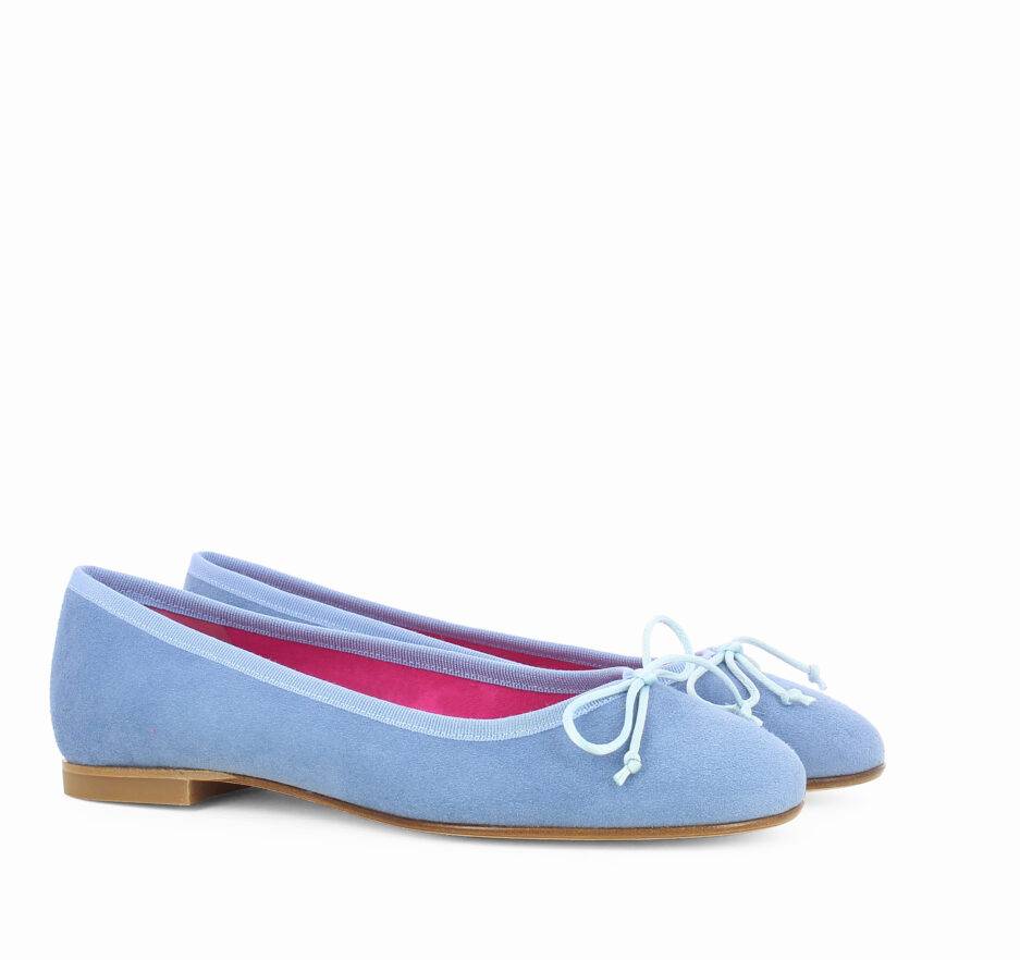 Le Babe BALLERINE IN VELOUR CIELO Consegna Veloce