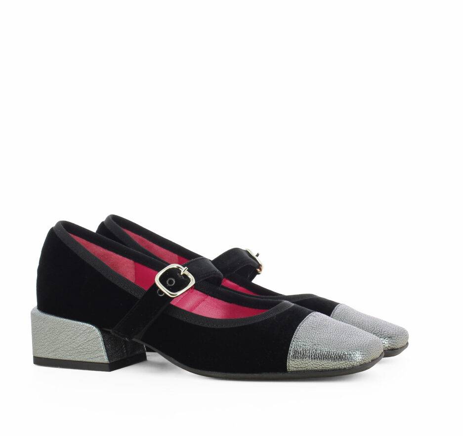 Le Babe BALLERINE IN VELLUTO NERO Affare Del Giorno