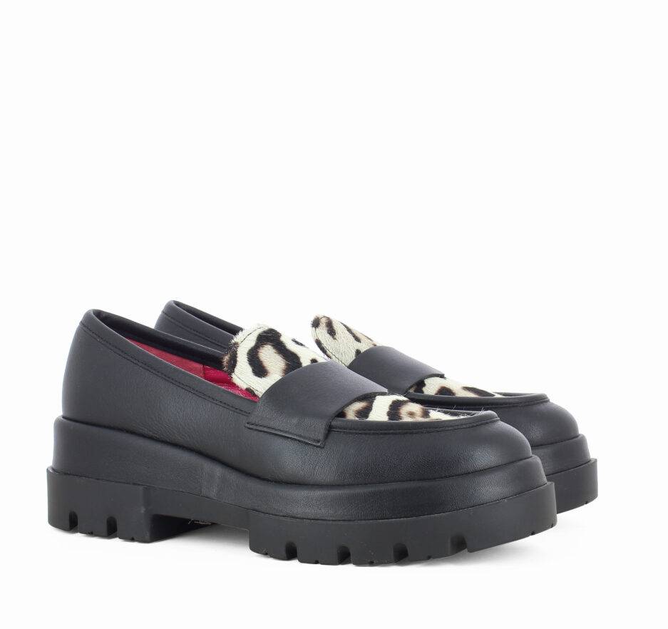 Le Babe MOCASSINI IN VITELLO NERO In Saldo