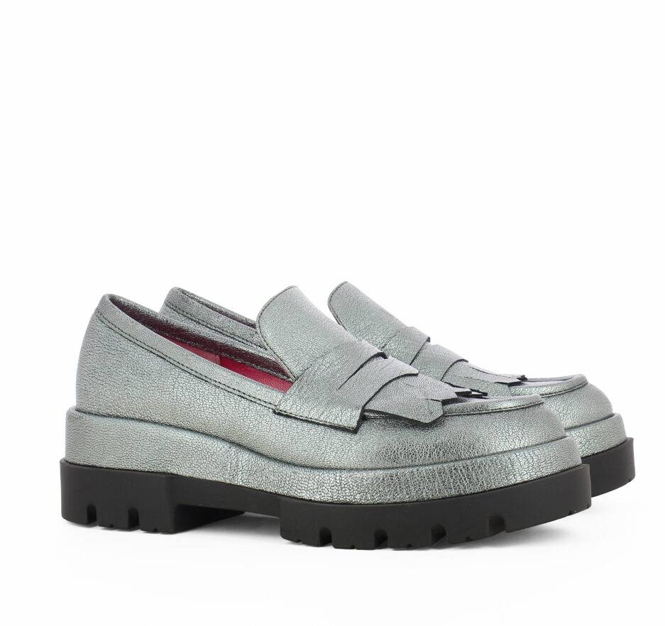 Le Babe MOCASSINI IN CUBA SILVER Nuovo