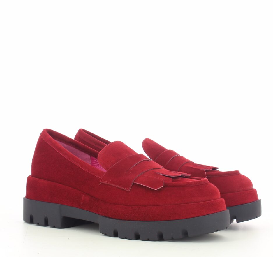 Le Babe MOCASSINI IN VELOUR SCARLET Spedizione Gratuita
