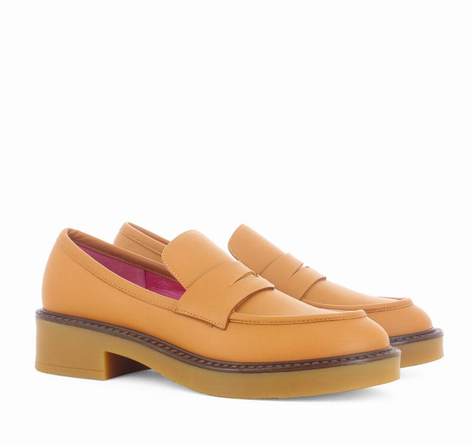 Le Babe MOCASSINI IN VITELLO COGNAC Sconto