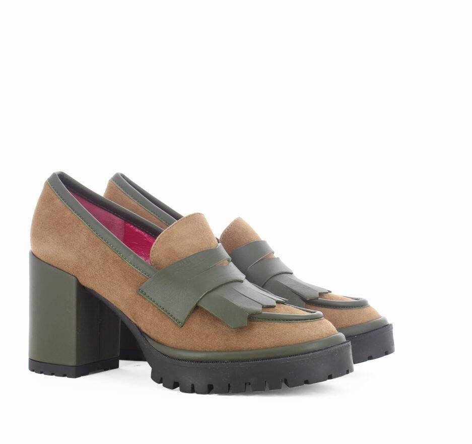 Le Babe MOCASSINI IN VELOUR TAUPE In Vendita