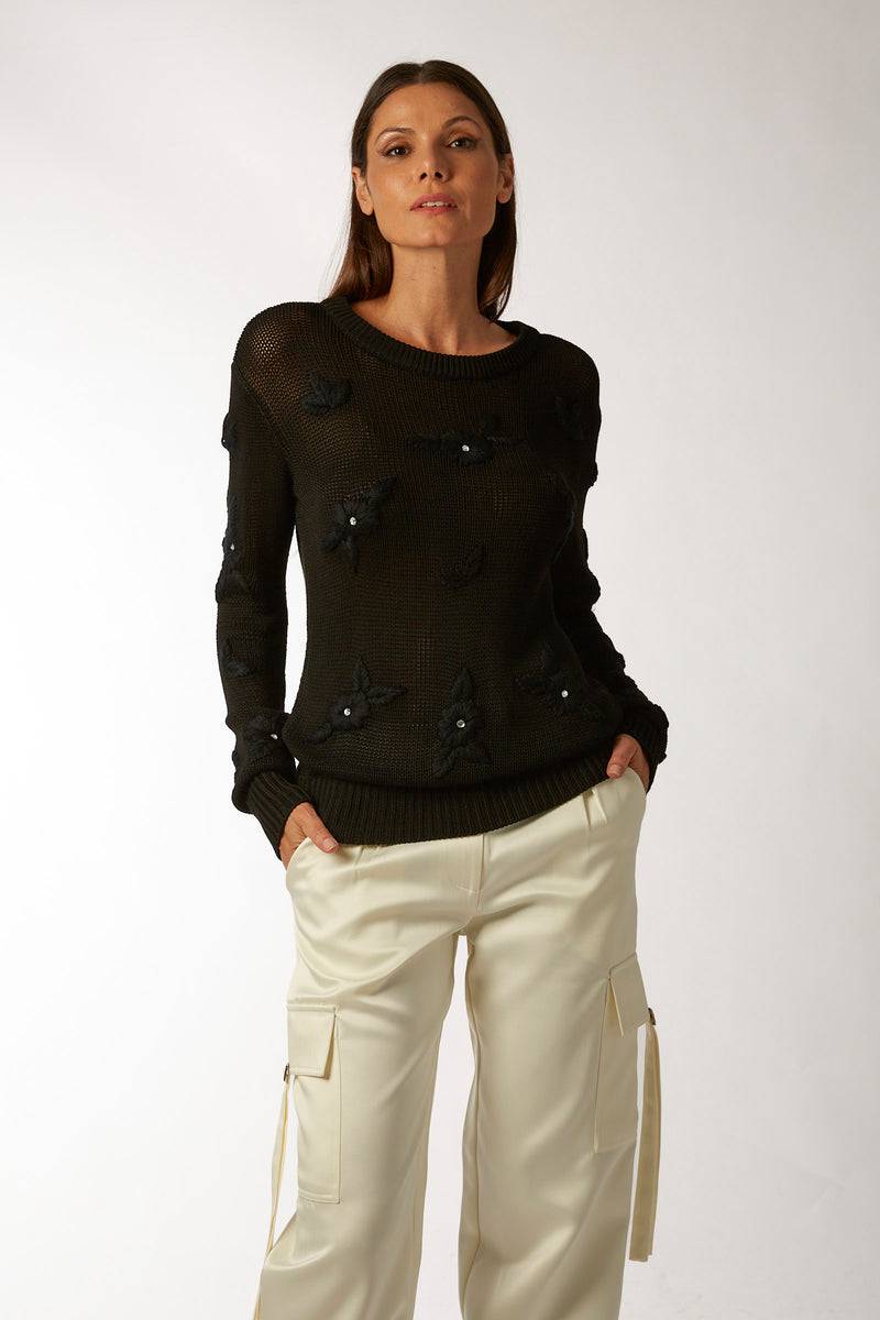 La Kore CITTA DEL MESSICO sweater with yarn embroidery Italy