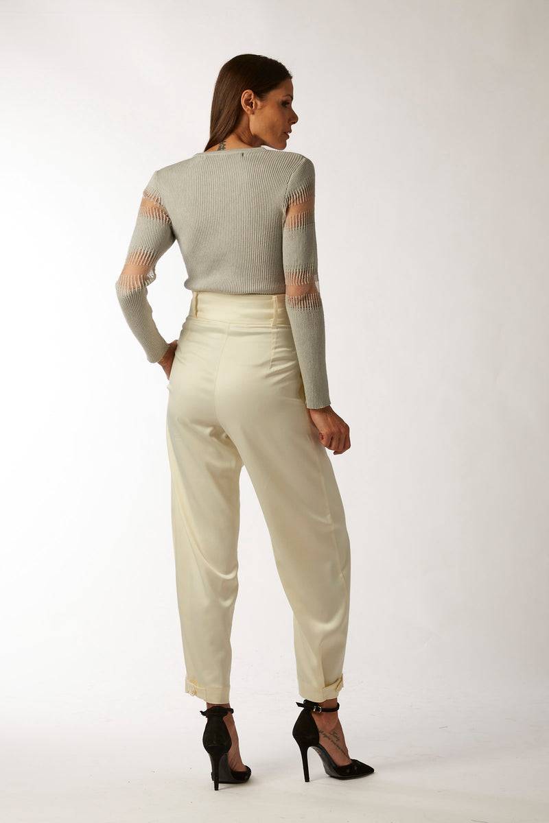 La Kore CITTA DEL CAPO pleate pants with bottom belt Italia