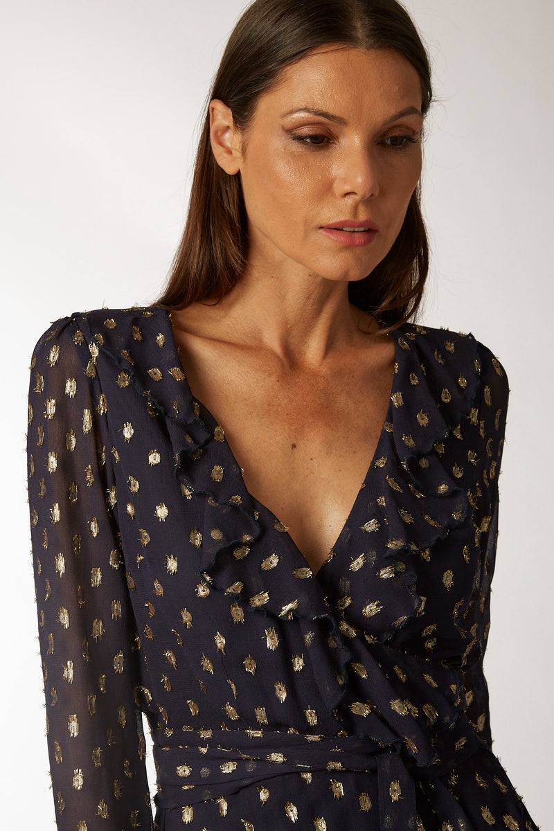 La Kore CAIRO short dress viscose lame 2025