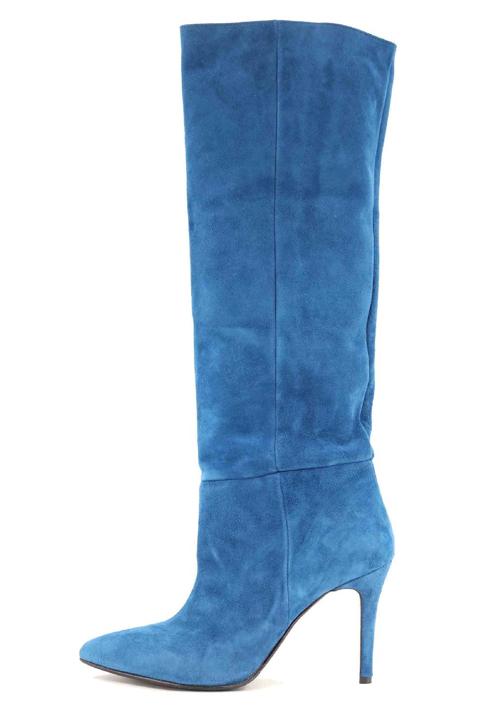 L'ARIANNA Stivali ST1242 da donna in camoscio blu Vendita