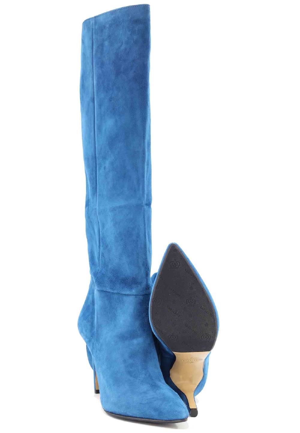 L'ARIANNA Stivali ST1242 da donna in camoscio blu Vendita