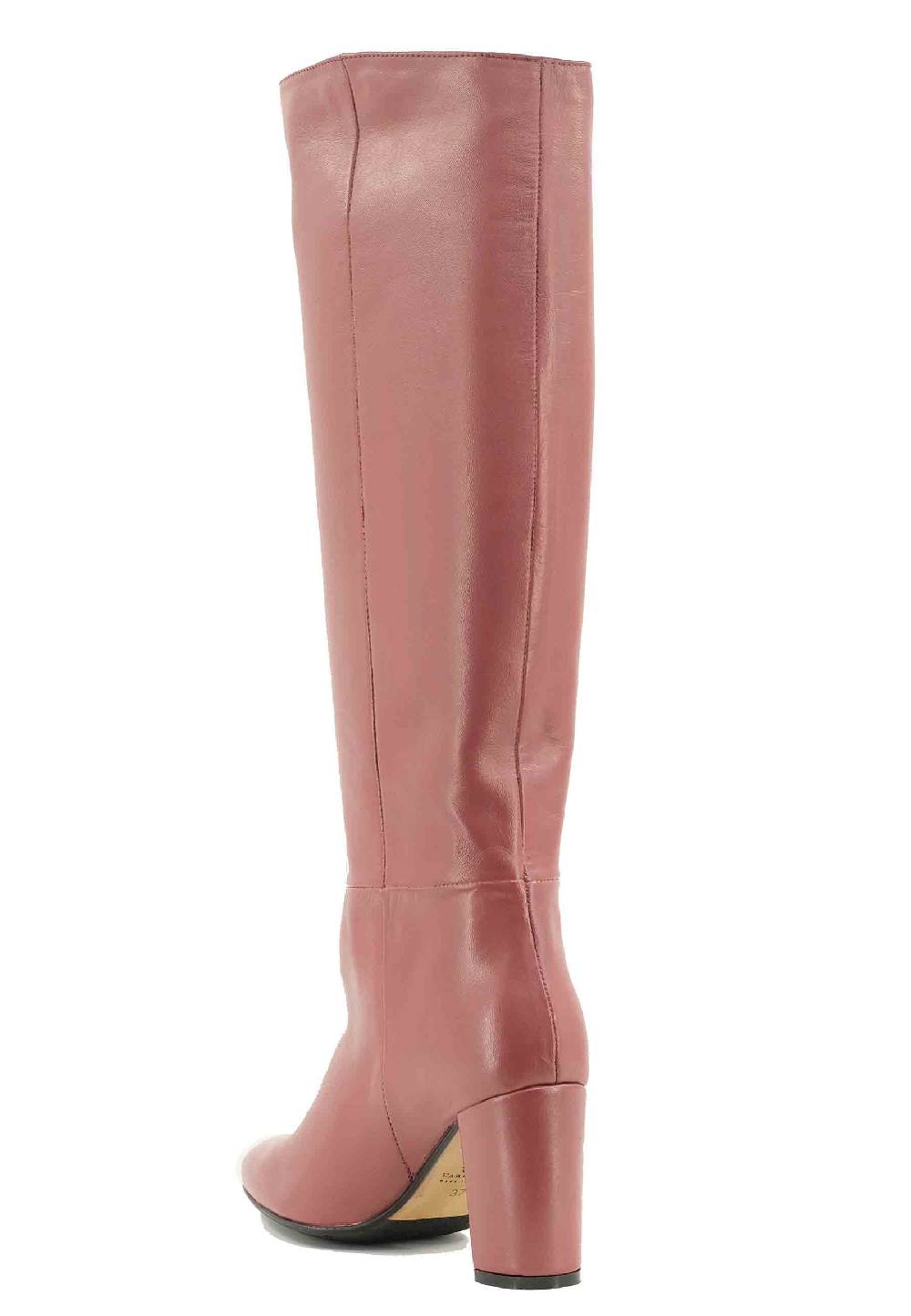 L'ARIANNA Stivali ST1689 a tubo in pelle rosa antico con punta tonda Promozione Limitata