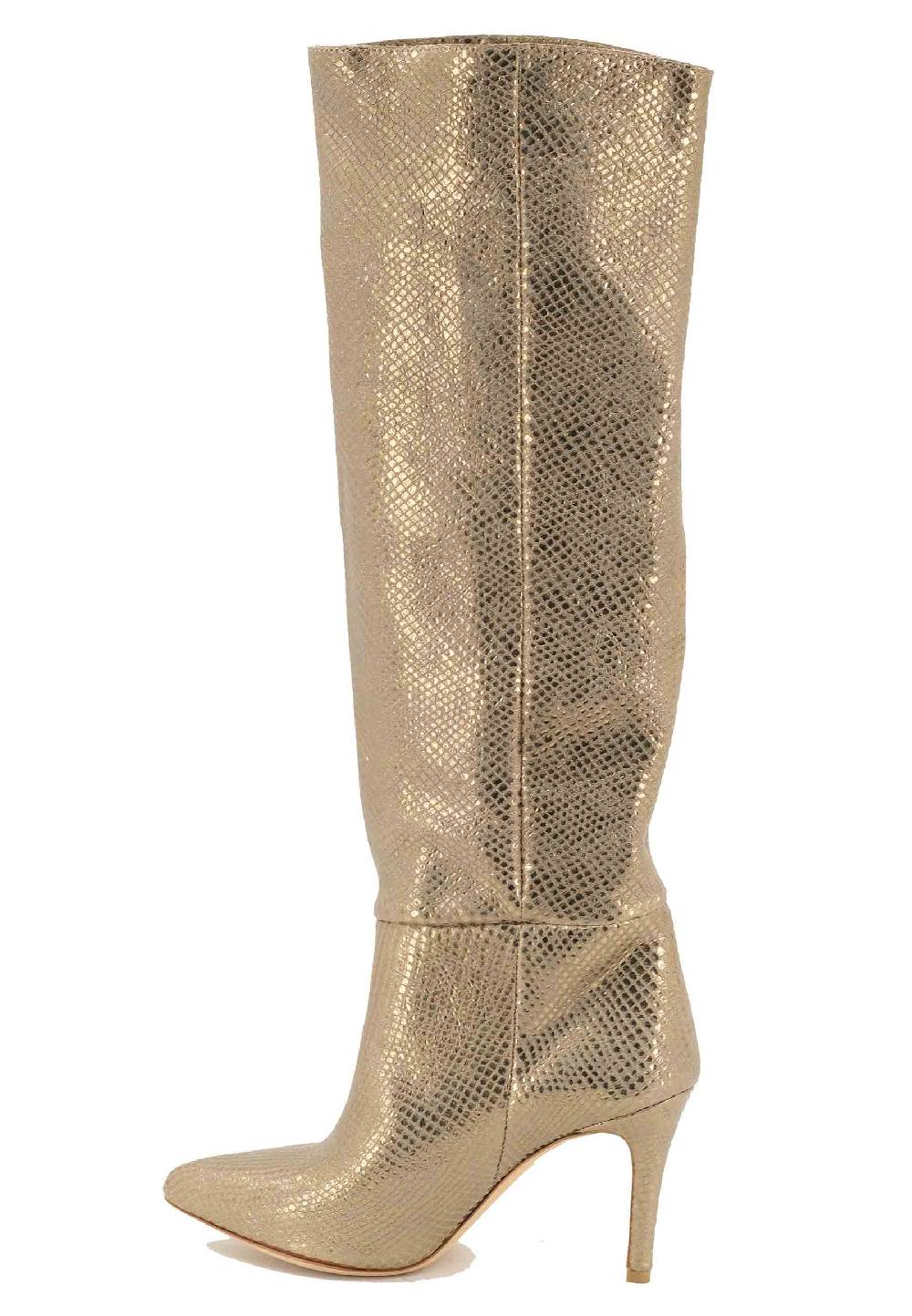 L'ARIANNA Stivali ST1242 in camoscio perlato platino con tacco alto Latest fashion