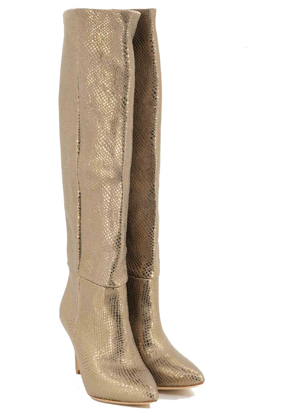 L'ARIANNA Stivali ST1242 in camoscio perlato platino con tacco alto Latest fashion
