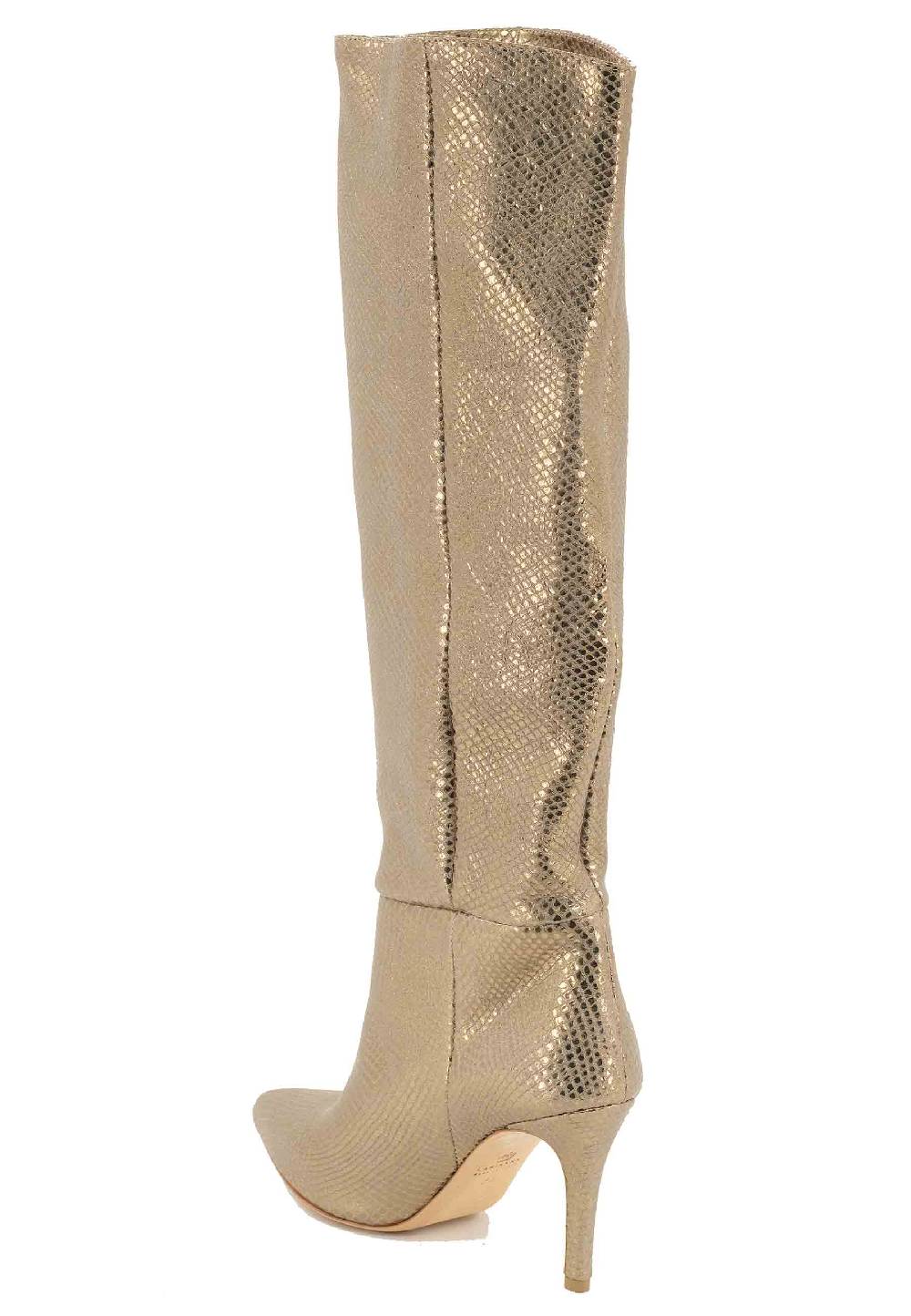 L'ARIANNA Stivali ST1242 in camoscio perlato platino con tacco alto Latest fashion