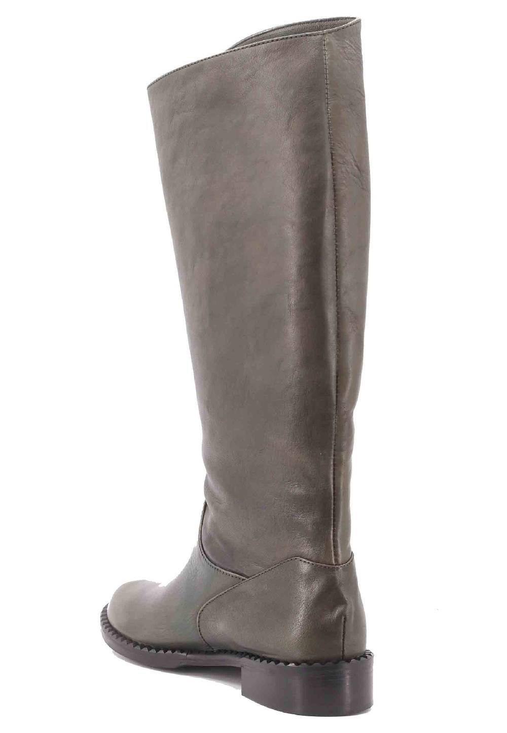 L'ARIANNA Stivali ST1458 a tubo in pelle vintage verde con tacco basso Offerta
