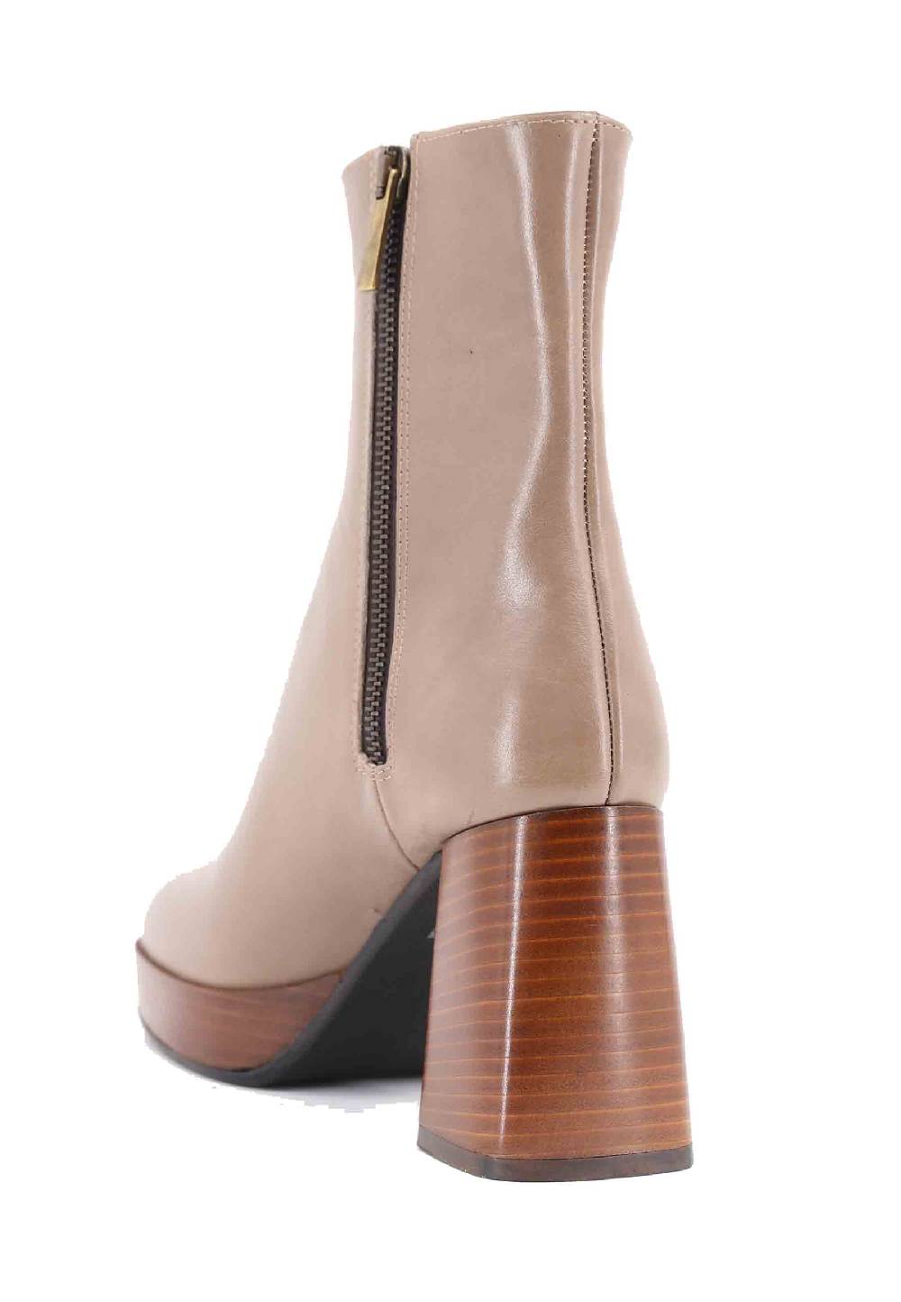 L'ARIANNA Stivaletti TR1665 in pelle taupe con tacco alto e plateau Online