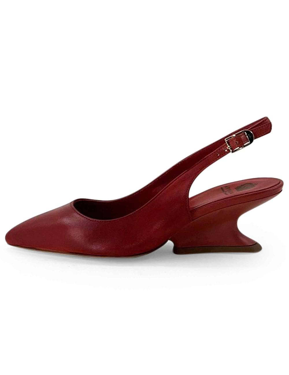 L'ARIANNA decollete ch1754/z slingback color LOBSTER con tacco a zeppa l'arianna Negozio
