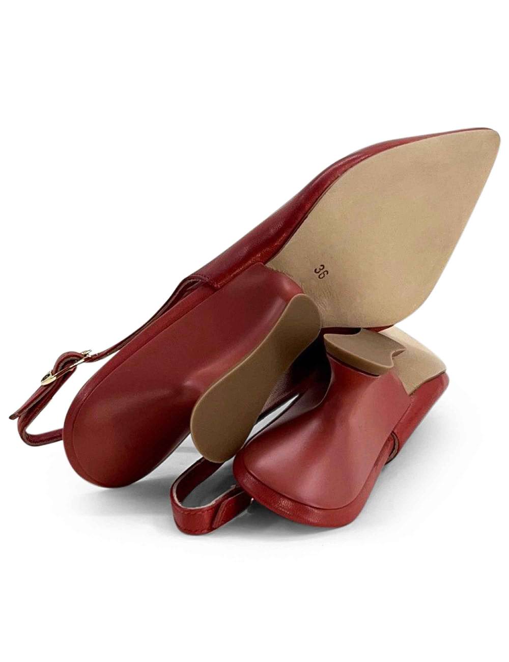 L'ARIANNA decollete ch1754/z slingback color LOBSTER con tacco a zeppa l'arianna Negozio