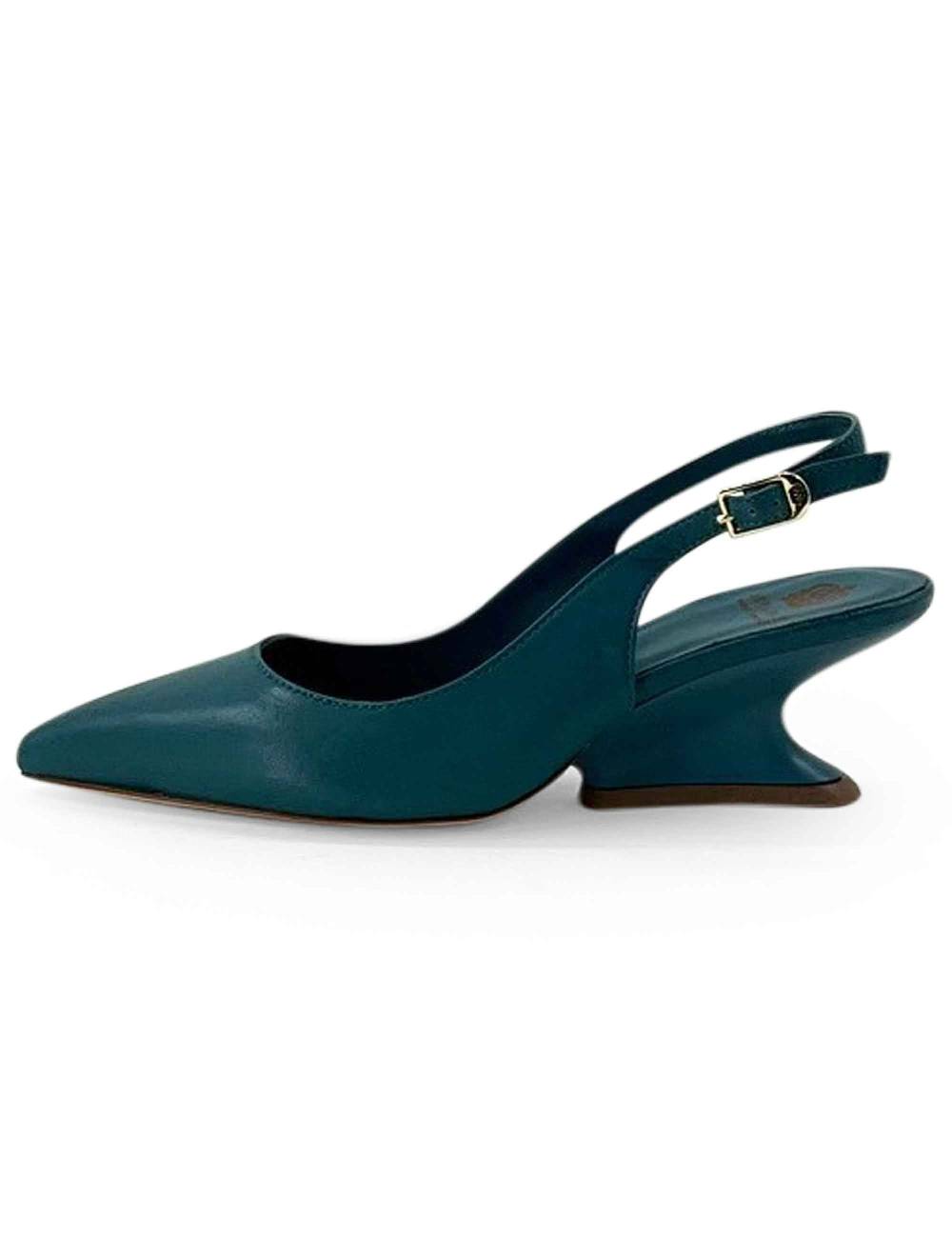 L'ARIANNA decollete ch1754/z slingback color ARCADIA con tacco a zeppa l'arianna Nuova