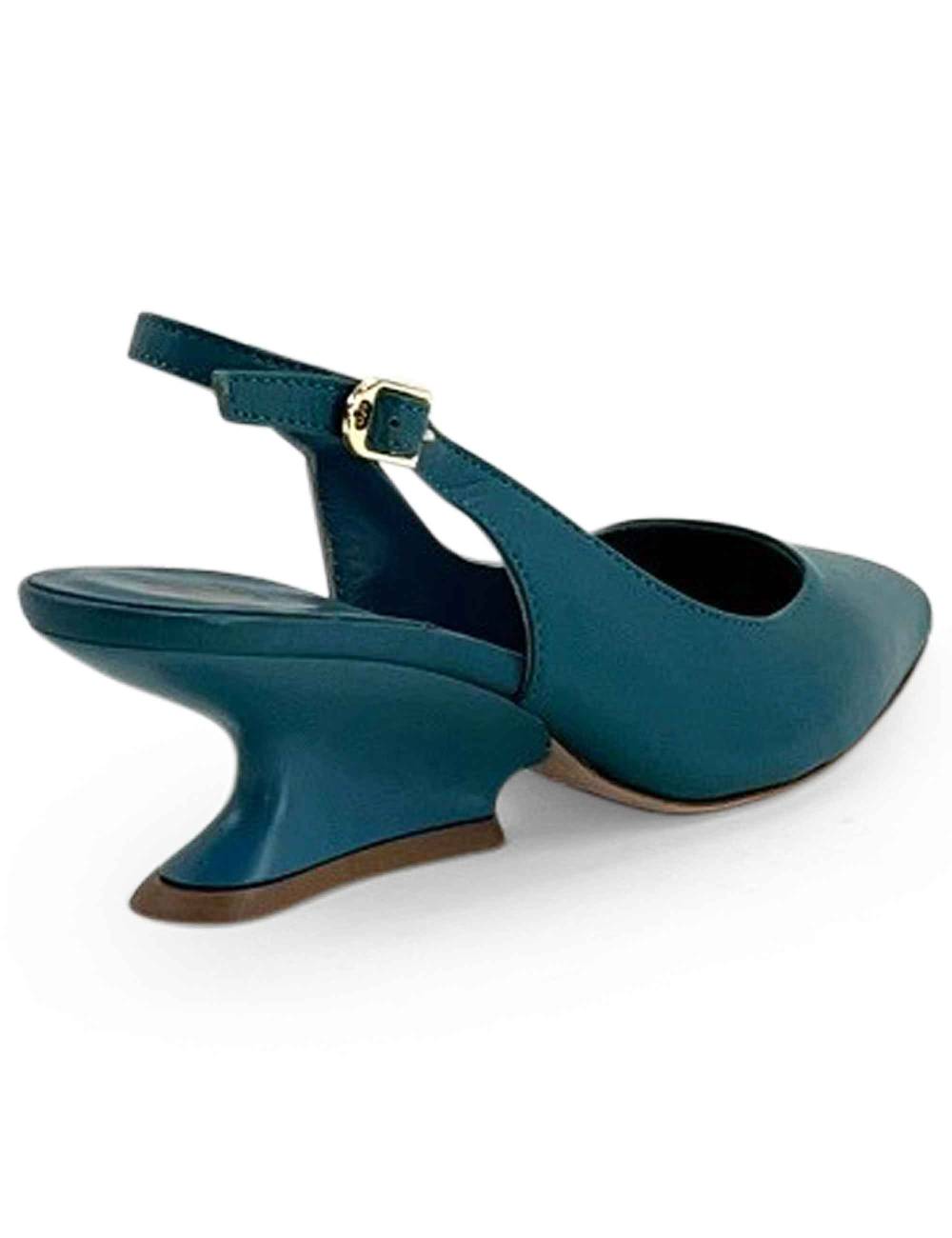 L'ARIANNA decollete ch1754/z slingback color ARCADIA con tacco a zeppa l'arianna Nuova