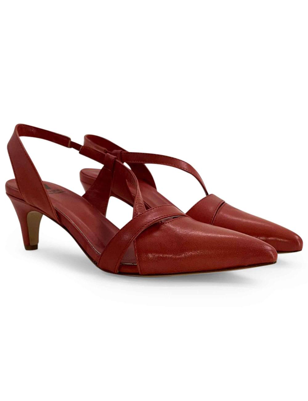 L'ARIANNA Decollete CH1721 da donna in pelle color lobster Italia