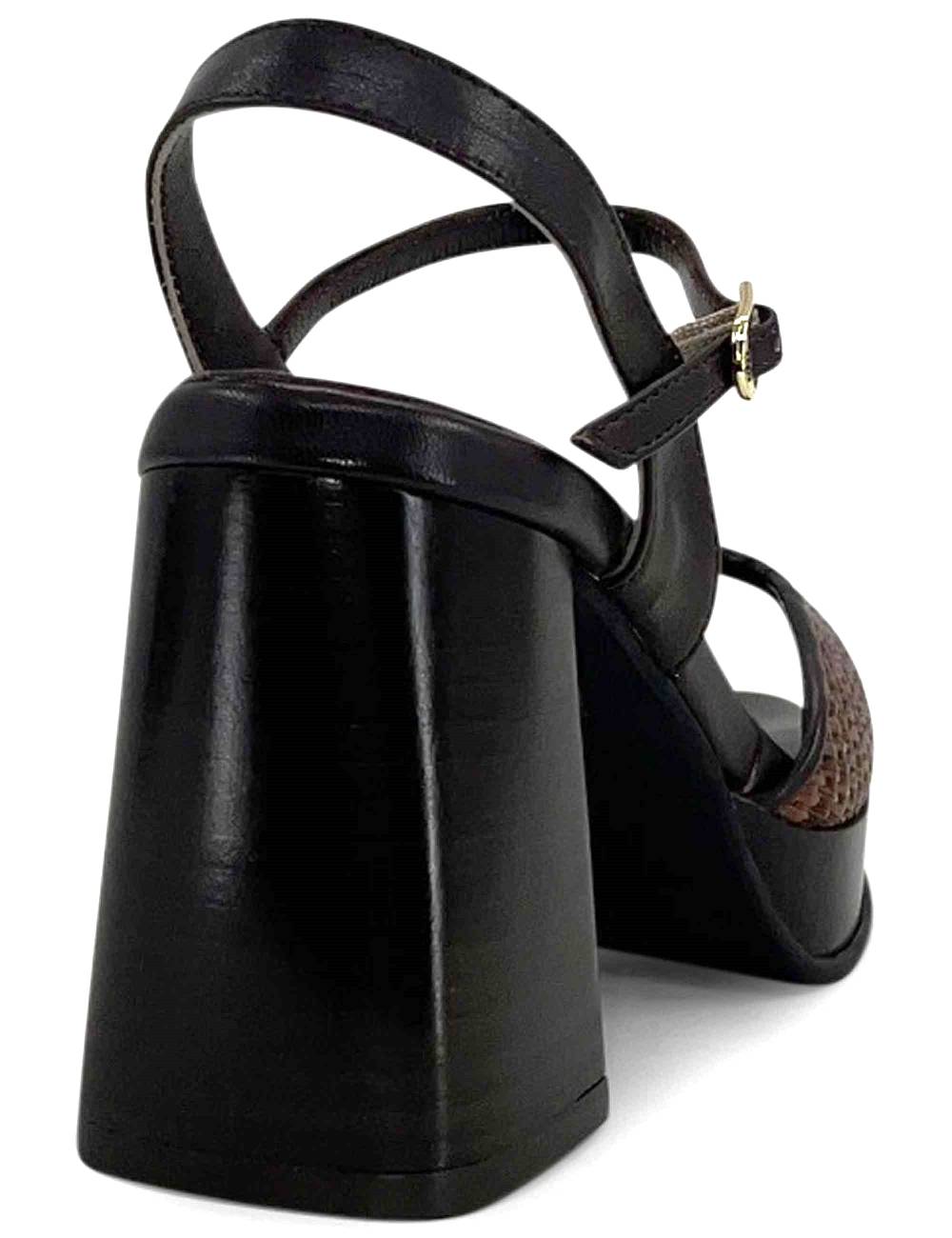 L'ARIANNA sandali ds1738/c in pitti moro con plateu e cinturino in pelle alla caviglia Novità
