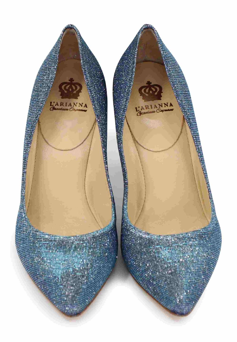 L'ARIANNA Decollete DE1002/RT donna in tessuto lux demin con tacco alto Presa