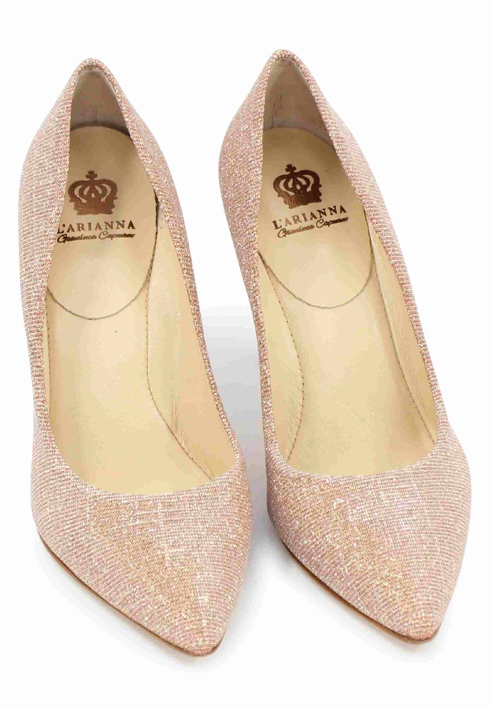 L'ARIANNA Decollete DE1002/RT donna in tessuto lux pesca con tacco alto Hotsell