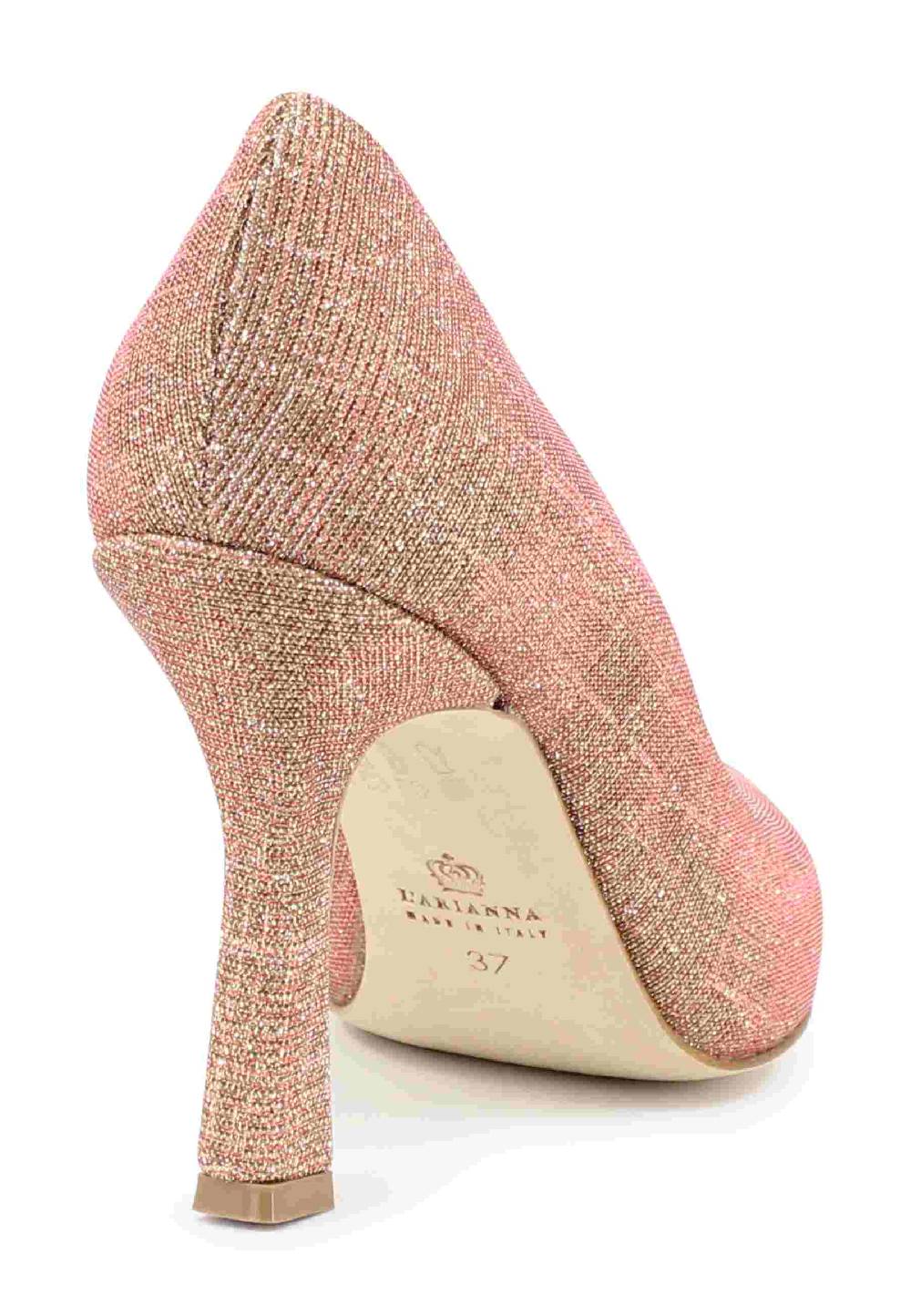 L'ARIANNA Decollete DE1002/RT donna in tessuto lux pesca con tacco alto Hotsell