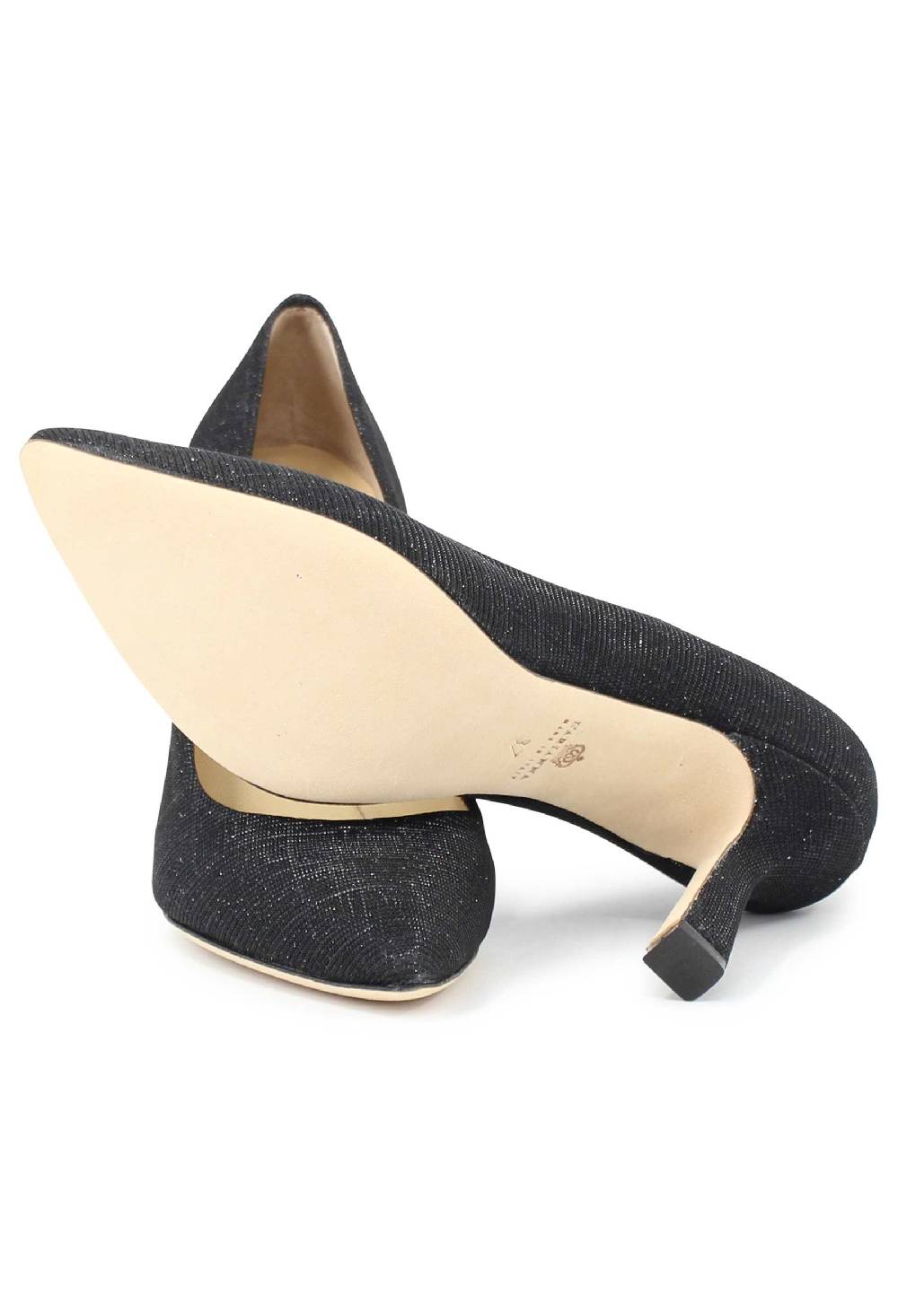L'ARIANNA Decollete DE1002/RT donna in tessuto blu notte lux con tacco alto tono su tono Vendita Calda