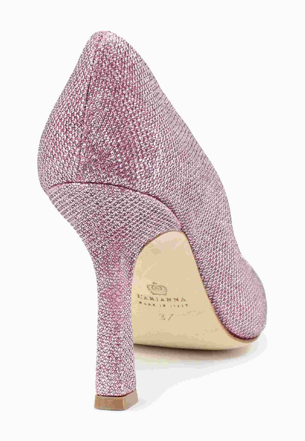 L'ARIANNA Decollete DE1002/RT donna in tessuto lux rosa con tacco alto Vendite Flash