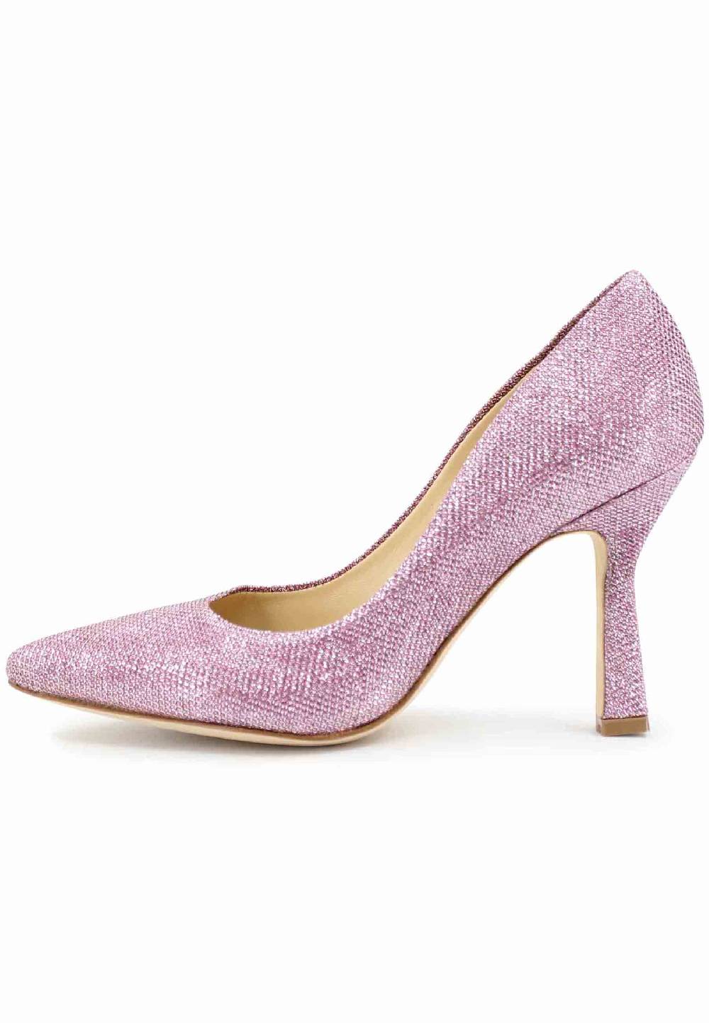 L'ARIANNA Decollete DE1002/RT donna in tessuto lux rosa con tacco alto Vendite Flash