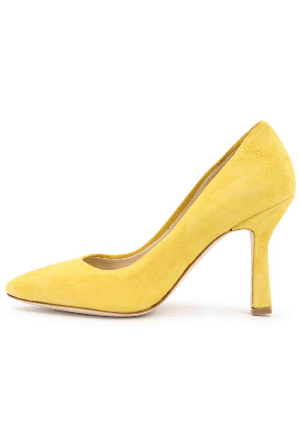 L'ARIANNA Decollete DE1002/RT donna in camoscio giallo con tacco alto Negozio