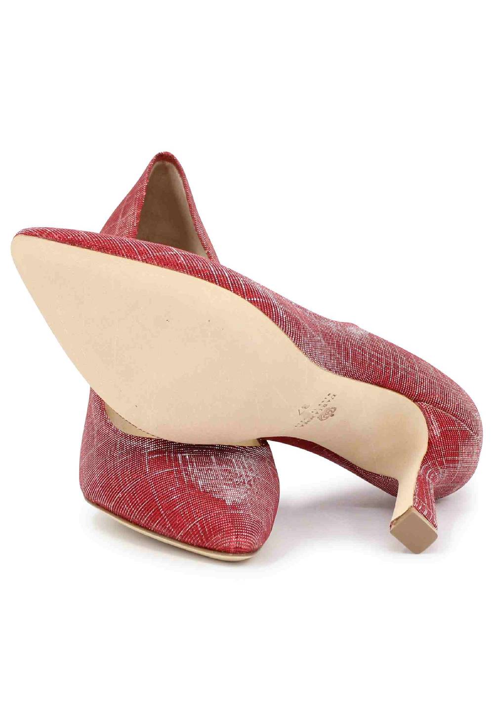 L'ARIANNA Decollete DE1002/RT donna in tessuto lux rosso con tacco alto In Saldo