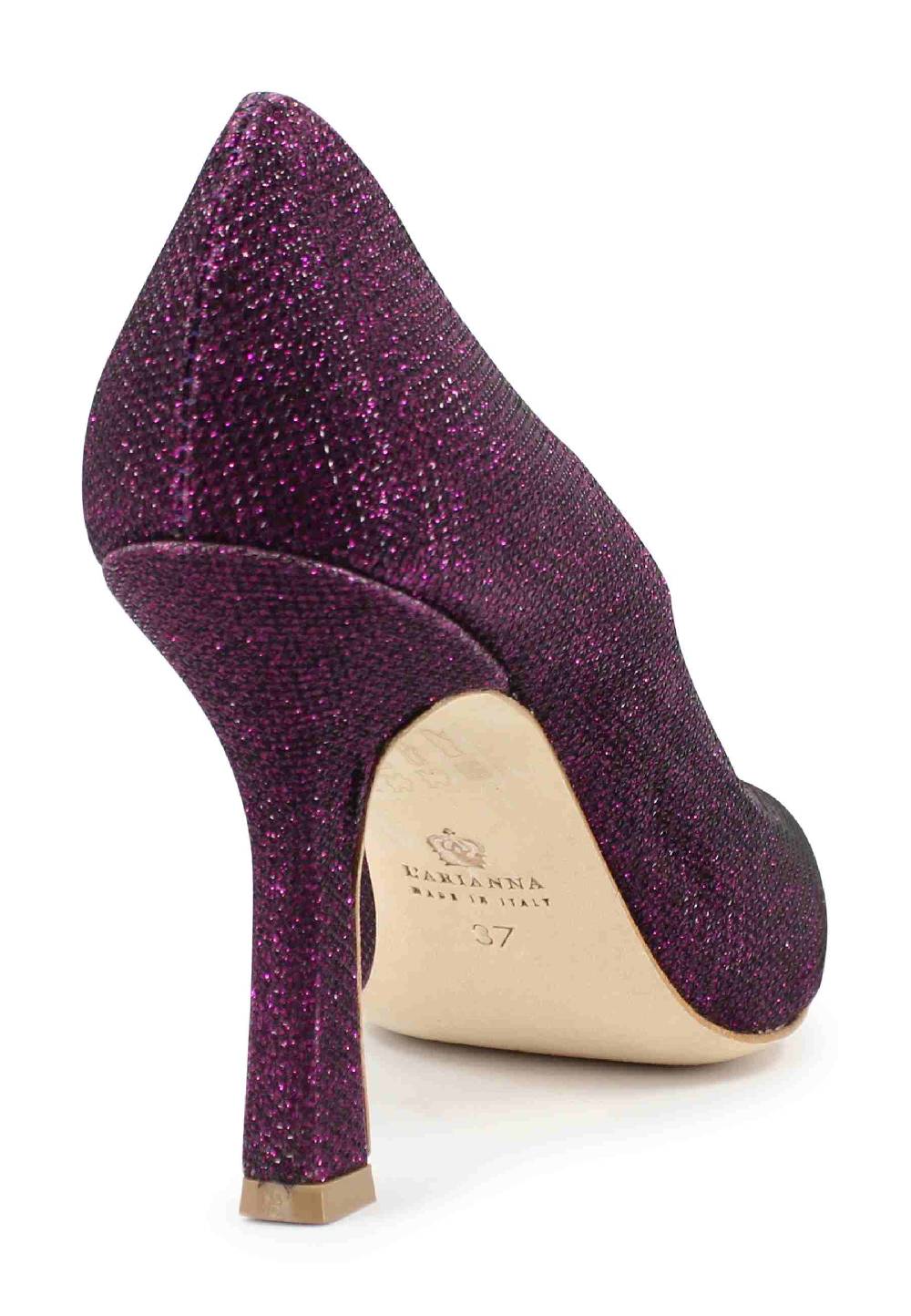 L'ARIANNA Decollete DE1002/RT donna in tessuto lux viola con tacco alto Italy