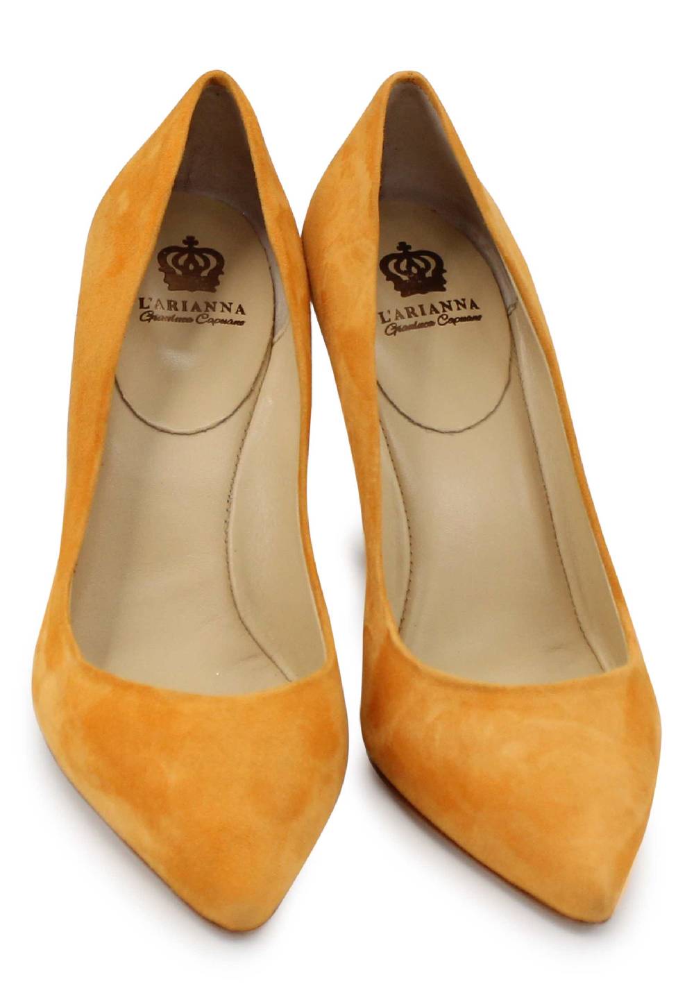 L'ARIANNA Decollete DE1002/RT donna in camoscio arancione con tacco alto Italia
