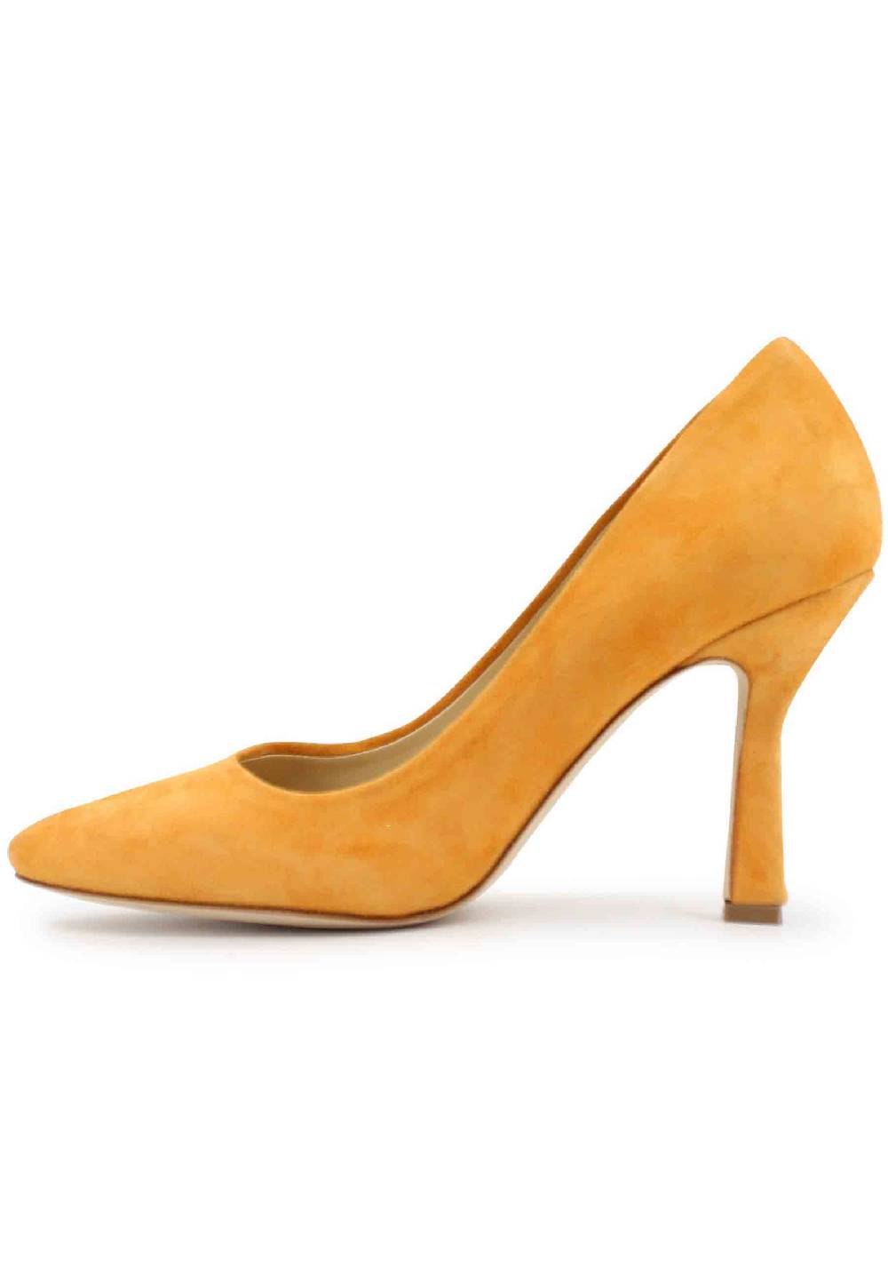 L'ARIANNA Decollete DE1002/RT donna in camoscio arancione con tacco alto Italia