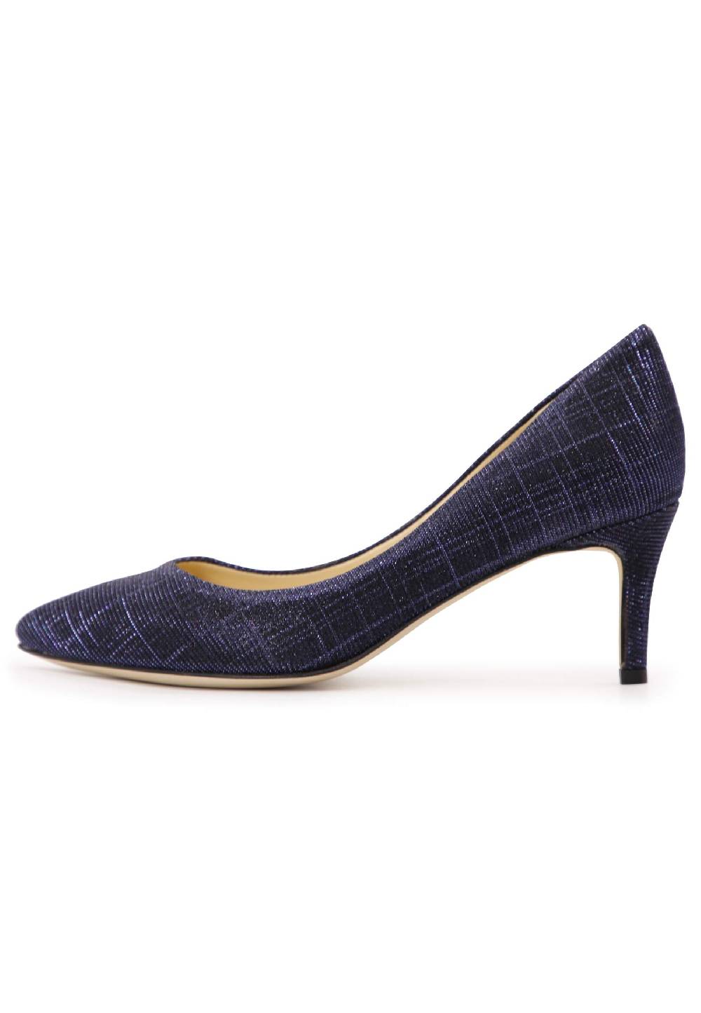 L'ARIANNA Decollete donna in tessuto lux blu con tacco sottile 2025