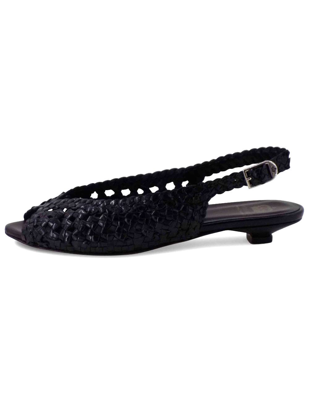 L'ARIANNA BALLERINA SP1770/RT IN PELLE INTRECCIATA NERA Nuovo