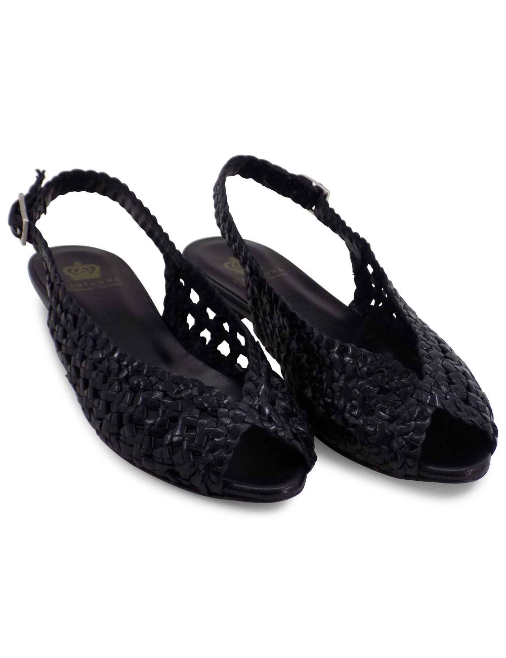L'ARIANNA BALLERINA SP1770/RT IN PELLE INTRECCIATA NERA Nuovo