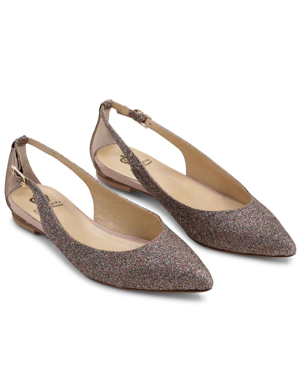 L'ARIANNA BALLERINE BL1599 DA DONNA IN tessuto luxury multicolor CON TACCO BASSO L'ARIANNA Spedizione Gratuita